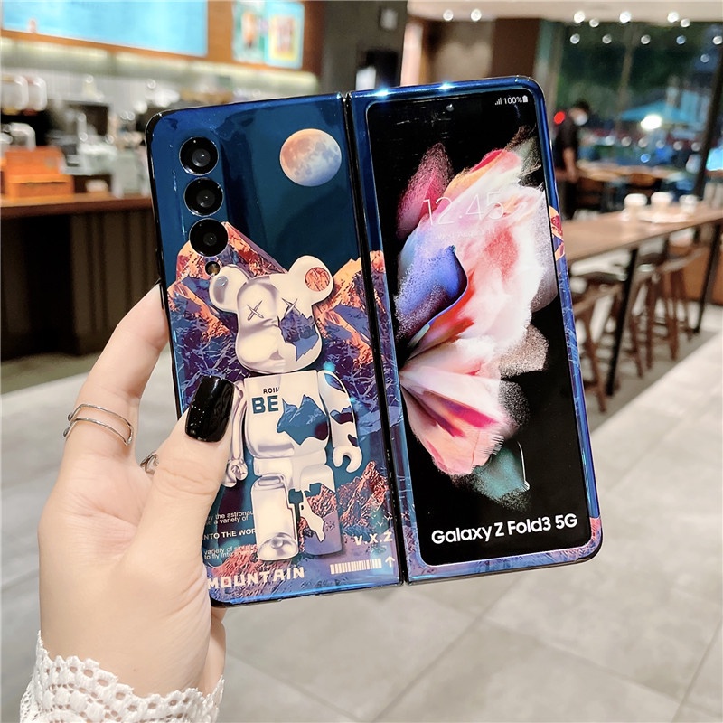 Ốp Điện Thoại Blu-ray In Hình Gấu Hoạt Hình Cho Samsung Galaxy Z Fold 3 4 5G