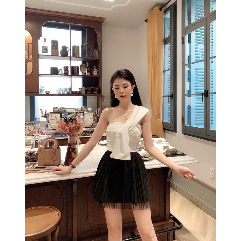 Áo Croptop chéo vai hotgirl siêu điệu