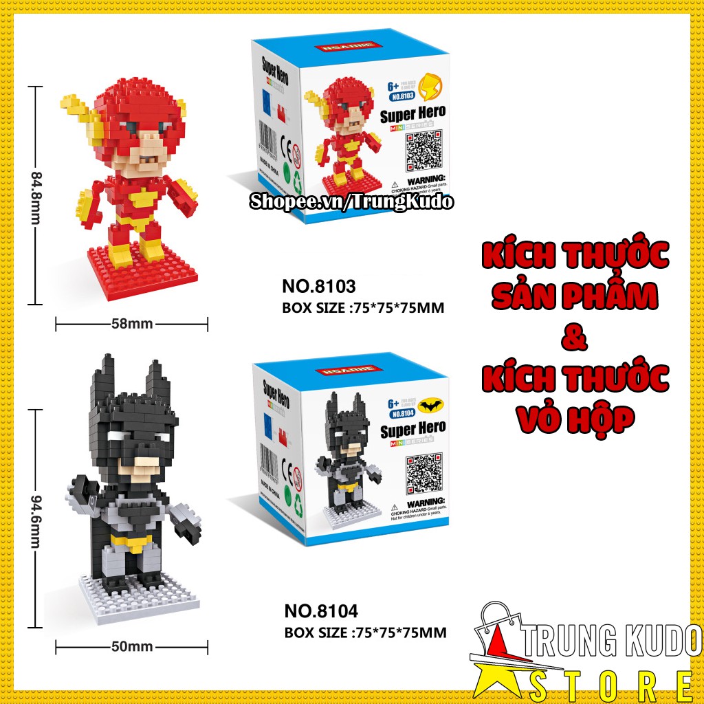 Lego Marvel Và DC - Đồ Chơi Lắp Ghép Siêu Anh Hùng Bằng Lego Nanoblock Các Anh Hùng Iron Man, Batman, Captian, Thor,...