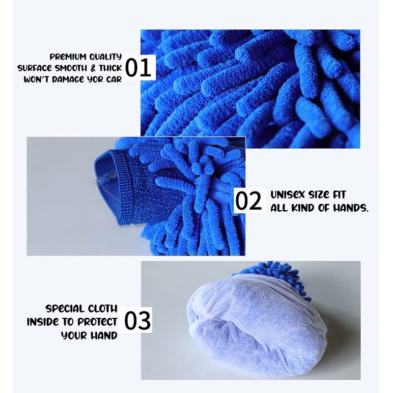 Găng Tay Vệ Sinh Xe Ô Tô Tiện Lợi Bao găng tay rửa xe sợi microfiber chuyên dùng lau rửa xe hơi xe máy ô tô vệ sinh nhà cửa (màu ngẫu nhiên)