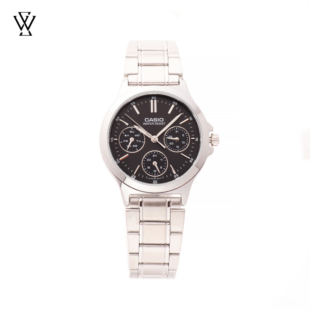 Đồng Hồ Quartz Nữ Casio WATCHSTORE LTP-V300D-1AUDF Thiết Kế Mặt Kính Khoáng 33.2mm, Dây Kim Loại, Vỏ Thép Không Gỉ