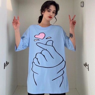 áo thun in bắn tim unisex size m,l oversize tay lỡ form rộng cotton DƯ TÚ LỆ