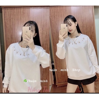 Áo nỉ bông viền cổ