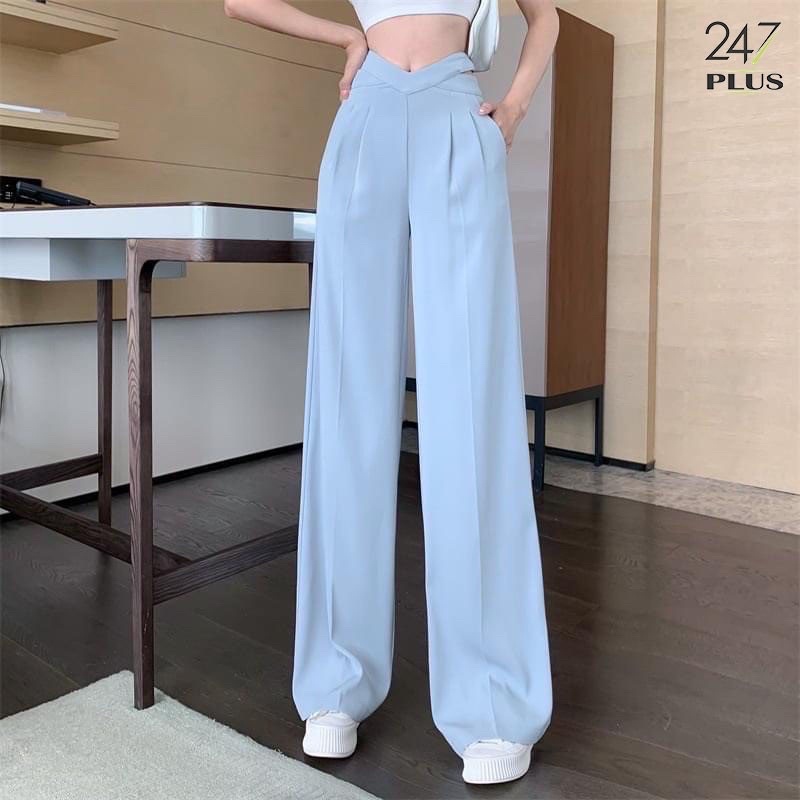 QUẦN ỐNG RỘNG CẠP CAO DÂY EO TÔN DÁNG