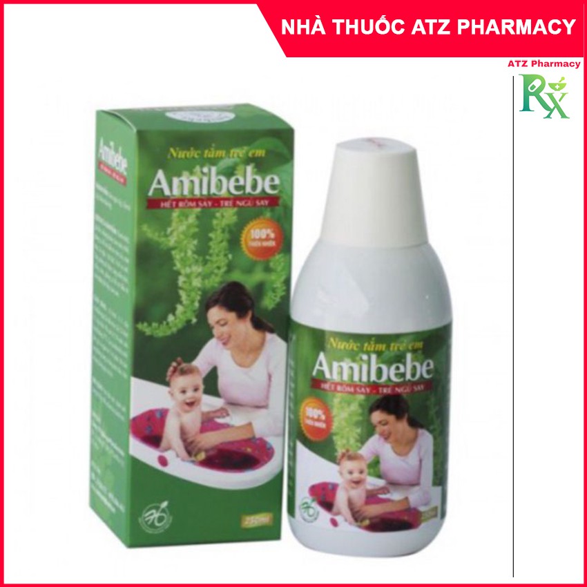 Nước Tắm Trẻ Em Amibebe 250Ml - Hỗ Trợ Trẻ Bị Rôm Sẩy ATZ Pharmacy