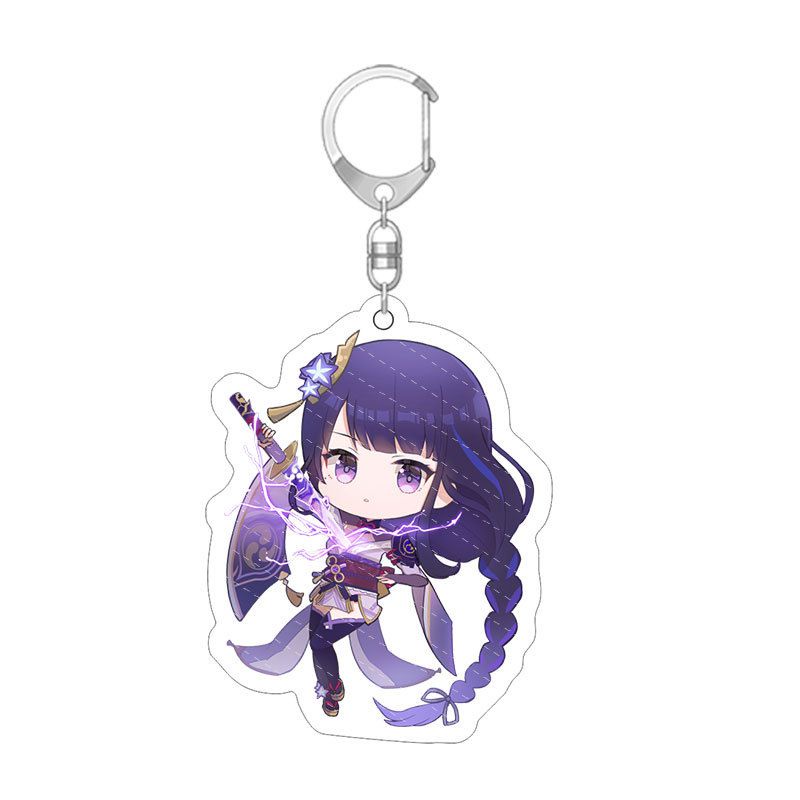 Game Genshin Impact Key Chain Anime Cartoon Kawaii Keyring Pendant Acrylic kid Gifts