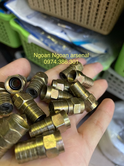 Jack giắc F5 bóp trơn, bóp ngang truyền hình cáp loại không dầu và có dầu.