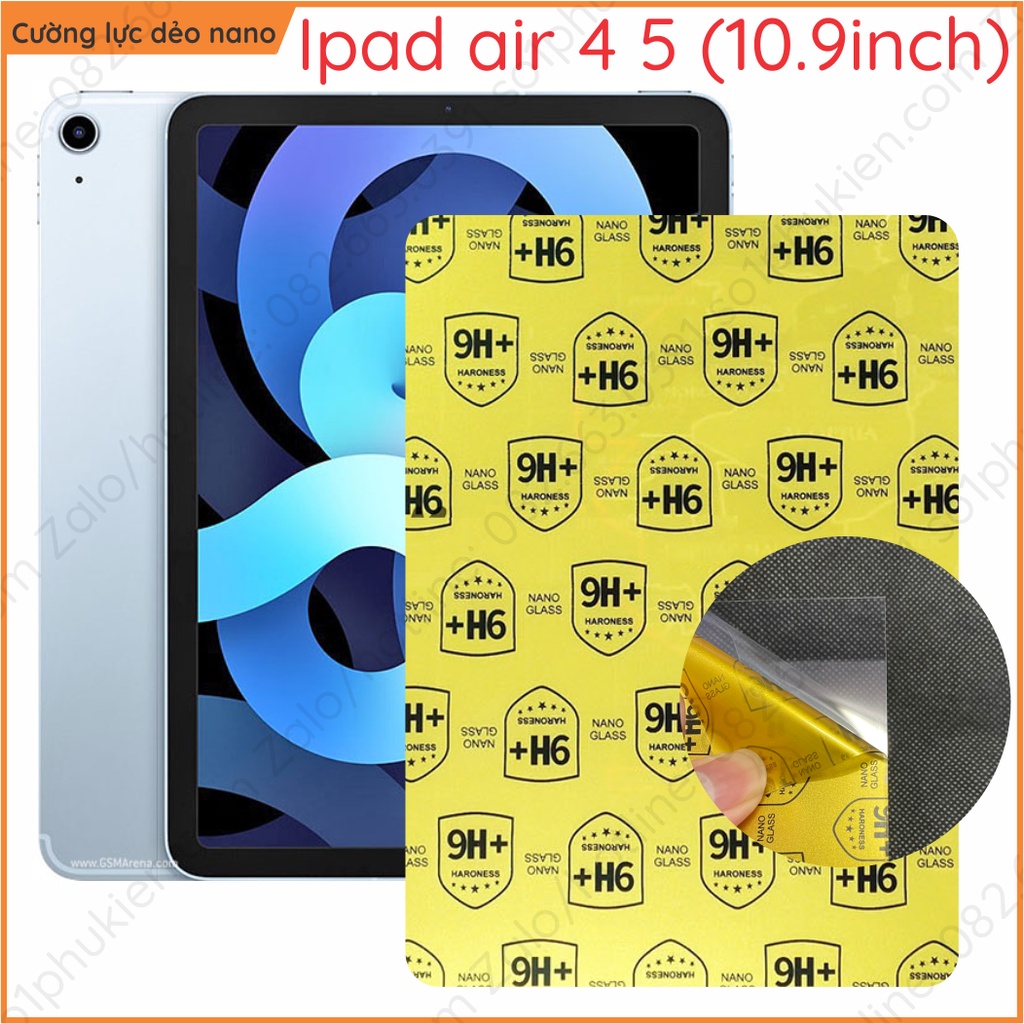 Dán cường lực ipad Air 4  2020 / Air 5  2022 (10.9 inch) nano trong suốt, nhám chống vân tay, bảo vệ mắt,chống nhìn trộm