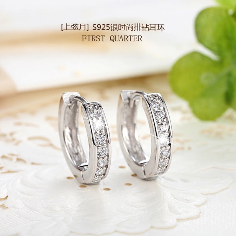 Bông Tai Mạ Bạc 925 Hình Tròn Thời Trang