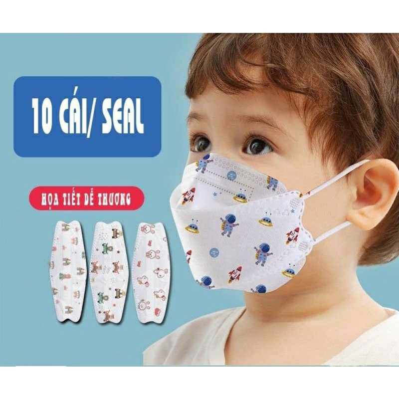 túi 10 chiếc khẩu trang 4D mask KF94 trẻ em (1-9 tuổi)