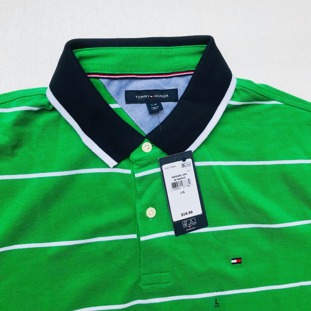 ÁO THUN POLO NAM TOMMY HILFIGER Custom Fit Essential Stripe Polo size S