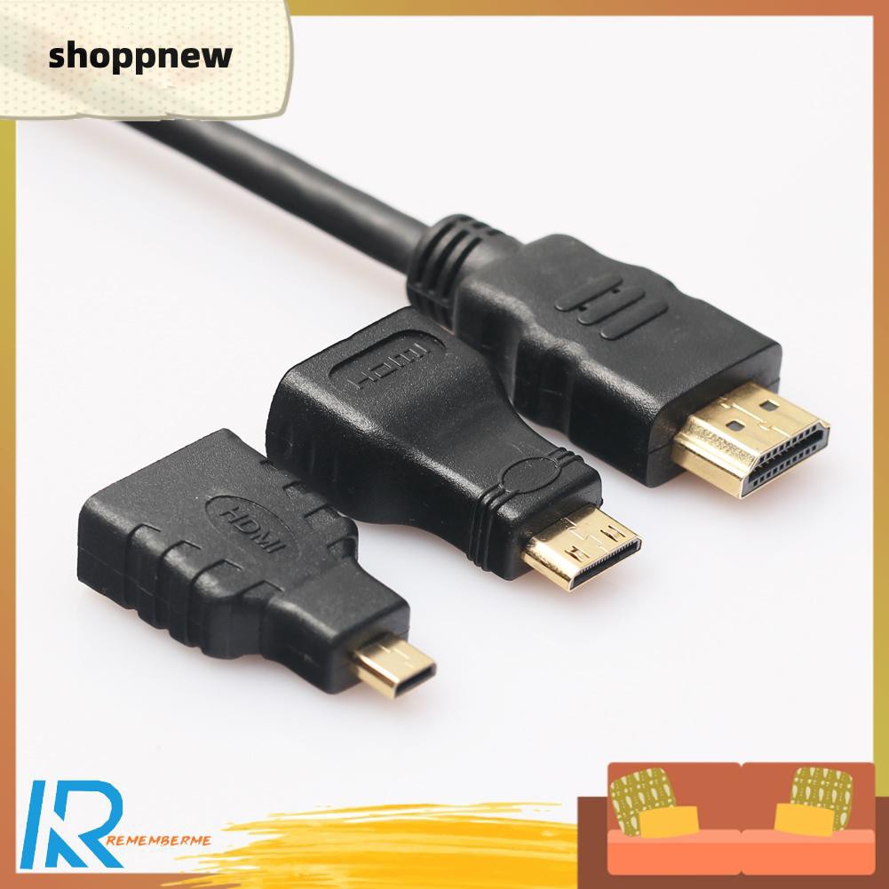 Dây Cáp Chuyển Đổi 3 Trong 1 Hdmi Sang Mini / Micro Hdmi-Compatible Cho Pc Tv Ps4