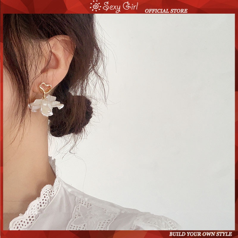 Bông Tai Hình Cánh Hoa Vỏ Sò Thanh Lịch Dễ Thương Thời Trang Mùa Hè Phong Cách Hàn Quốc Cho Nữ