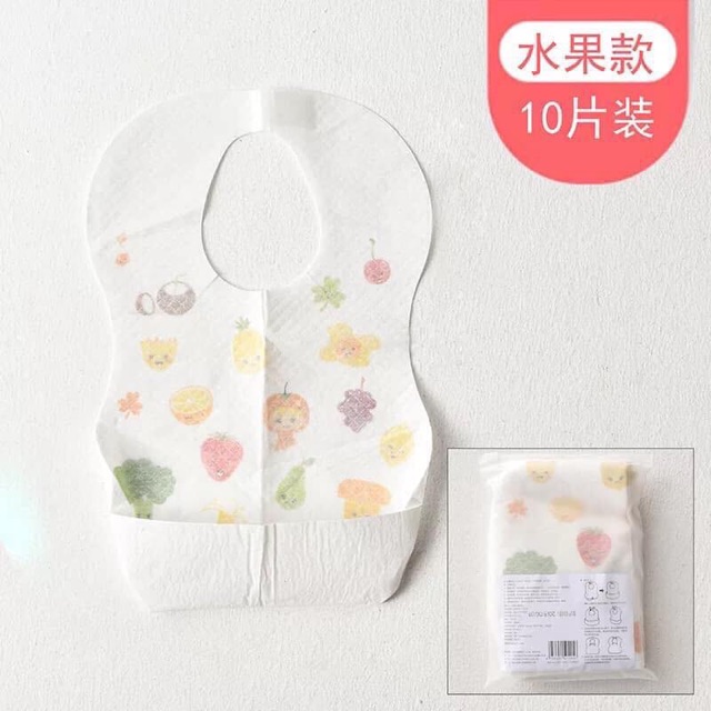 Set 10 yếm cổ giấy ăn dặm cho bé