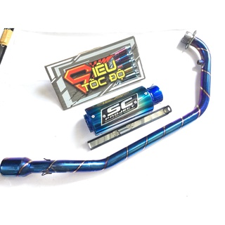 Bộ pô sc tròn lưới titanfull cổ titan GẮN NHIỀU LOẠI XE WAVE, SI, CUP, DREAM, EXCITER, WINER, SONIC