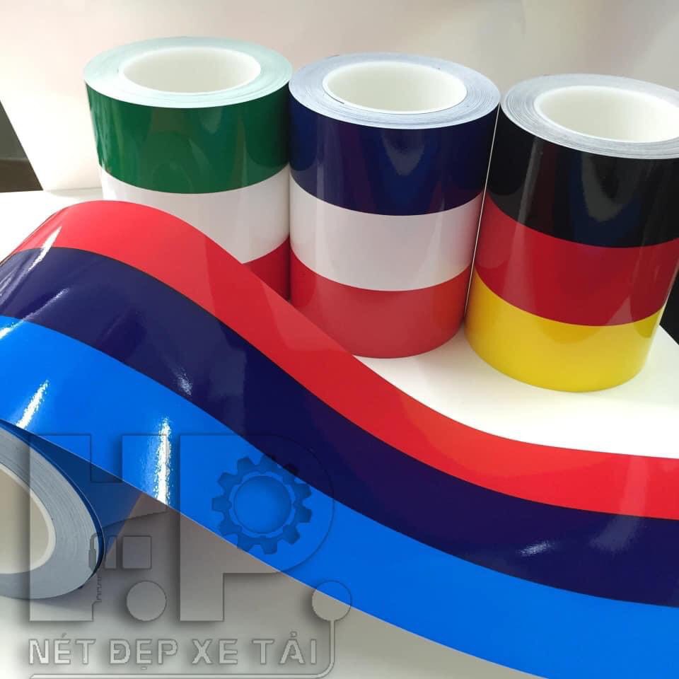 01 mét TEM CHẾ DECAL MÀU Đức - Pháp - Ý - BMW - SIÊU ĐẸP