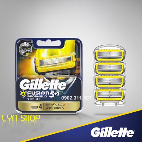 Lưỡi dao cạo râu Gillette Fusion 5+1 Proshield Nhật Bản