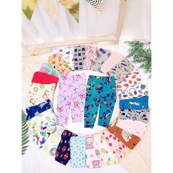 Combo 10 quần Dài cotton bozip cho bé trai/ bé gái từ 6-18kg Bách Nhật Shop