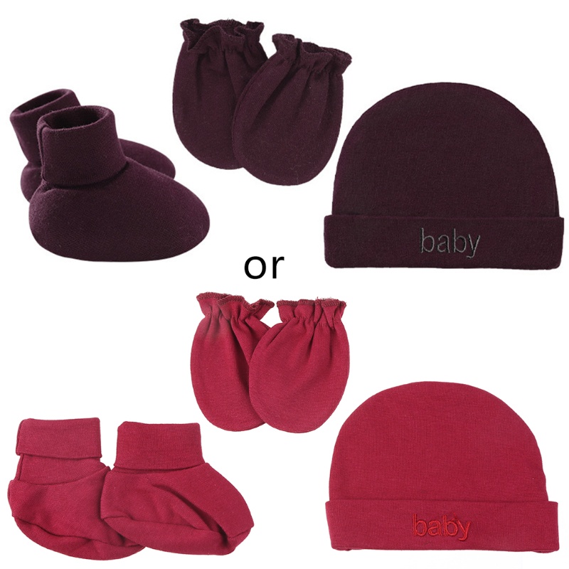 Vớ Mũ Beanie Hai Lớp Màu Trơn Giữ Ấm Mùa Xuân Thu Cho Trẻ Sơ Sinh