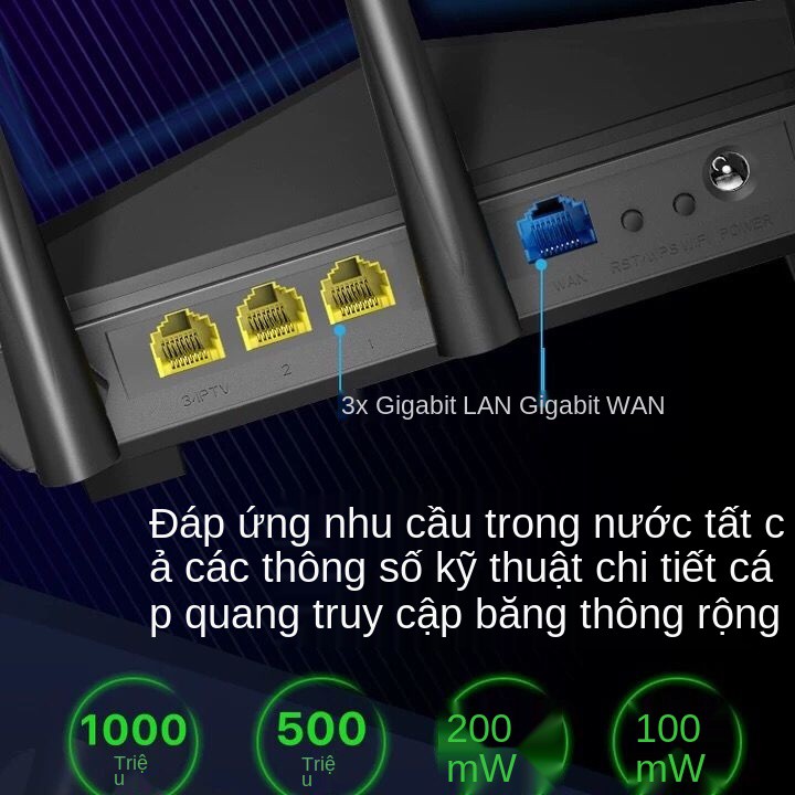 > Cổng Tenda AC11 Gigabit Băng tần kép 5G tốc độ cao Tường thông qua Bộ định tuyến minh đường King 1200M cáp quang