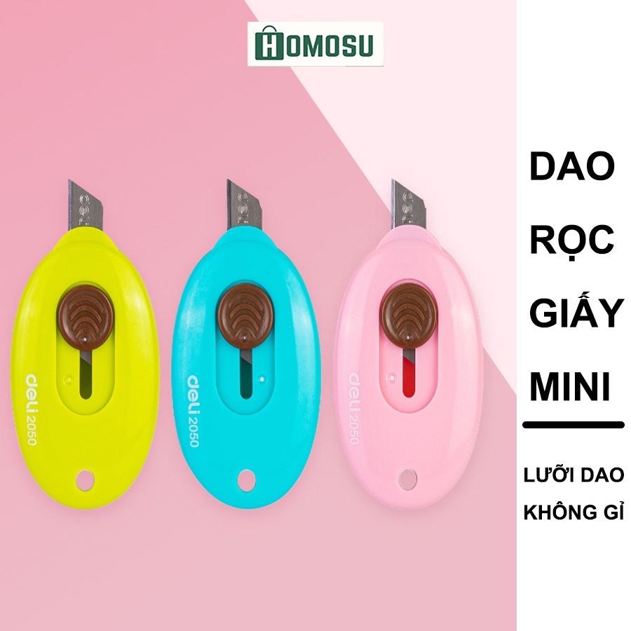 Dao Rọc Giấy Mini 35mm Deli Nhiều Màu An Toàn Khi Sử Dụng E2050