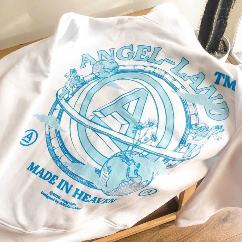 Áo hoodie in chữ Angel Land unisex, nỉ dày dặn trẻ trung dành cho nam nữ SUMMER SWEATER