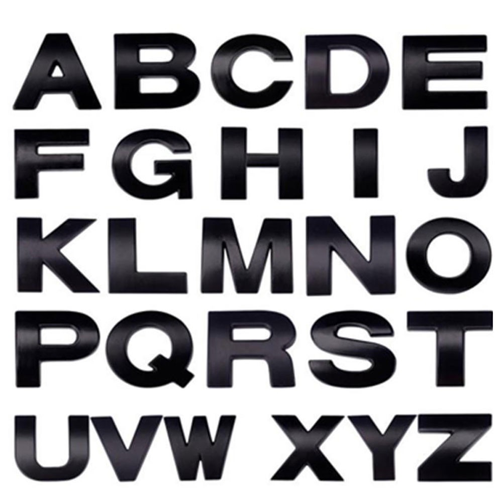 Hình dán kim loại hình chữ cái A-Z và 0-9 sử dụng trang trí xe hơi OM