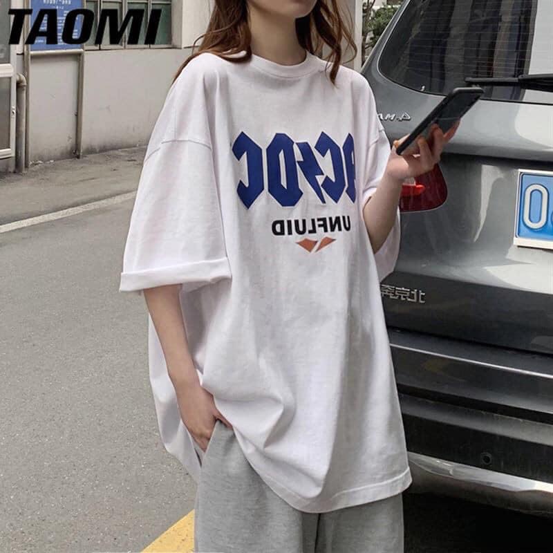 Áo phông tay lỡ form rộng ACDC unisex - Áo thun suông phong cách vintage màu XANH | TRẮNG cá tính ulzzang HOT