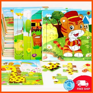 [16 miếng] Đồ chơi tranh ghép hình gỗ puzzle - Bộ ghép hình - Tranh xếp hình