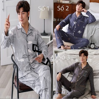 Đồ bộ Pijama-Đồ ngủ nam cao cấp họa độc lạ phong cách Hàn Quốc, chất COTTON 100 dày dặn & thoáng khí (710)