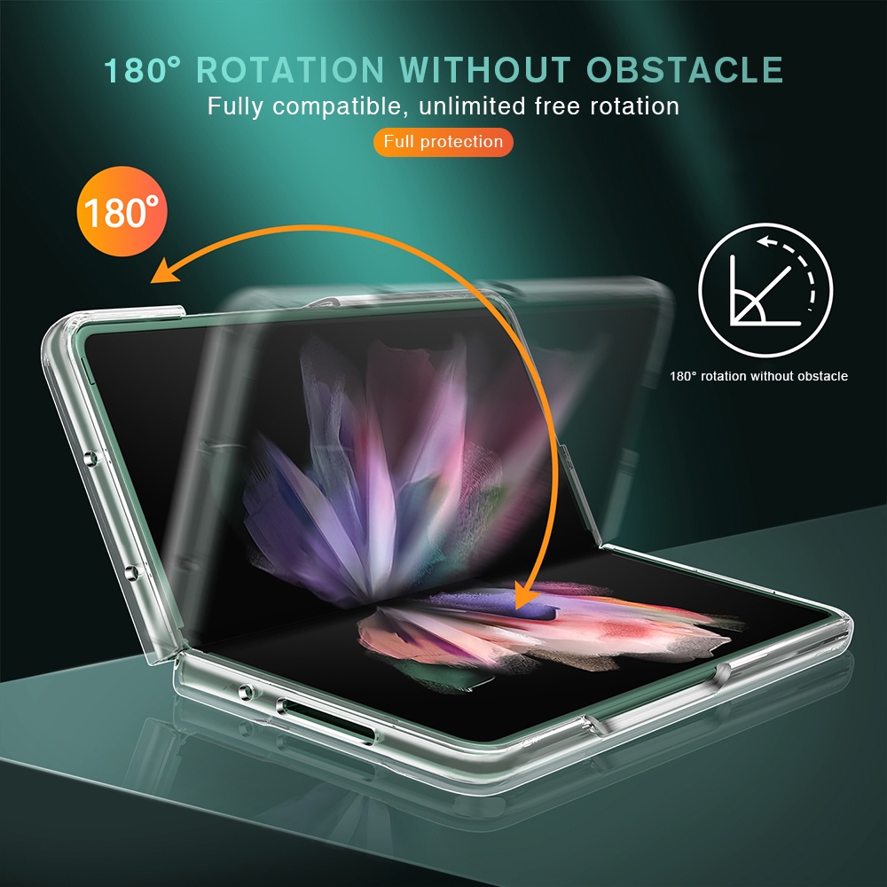 Ốp điện thoại nhựa cứng trong suốt cho Samsung Galaxy Z Fold3 5g 7.6" Samsung Z Fold3 Z Fold 3