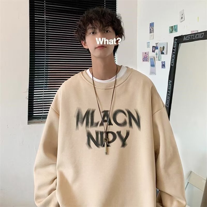Áo Sweater Cổ Tròn Tay Dài Dáng Rộng In Chữ Màu Gradient Thời Trang Mùa Thu Cho Nam Và Nữ size M-3XL 4 Màu Lựa Chọn