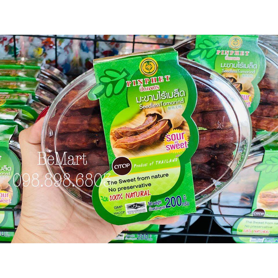 ME TÁCH HẠT nhãn Xanh : loại hộp lớn 200gr THÁI LAN