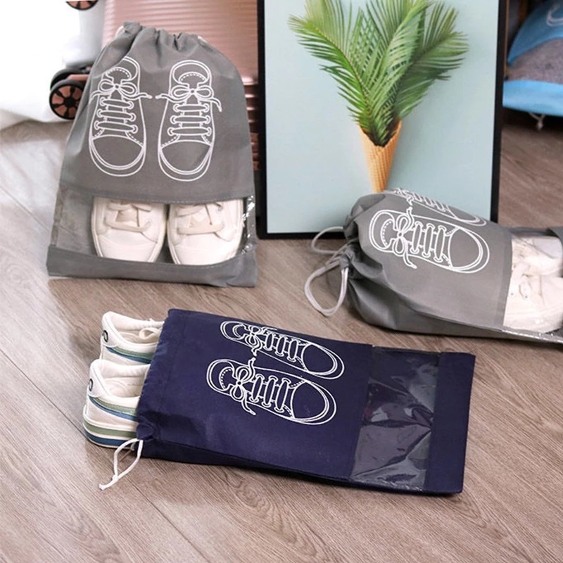 Set 5 Túi Dây Rút Đựng Giày Dép Chống Bụi Tiện Dụng Khi Đi Du Lịch