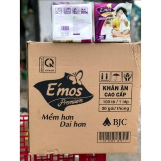 Sỉ - thùng 30 gói giấy vuông E'mos cao cấp