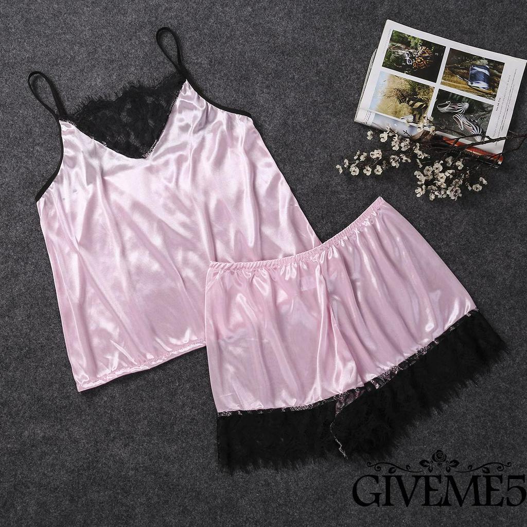 Set Đồ Ngủ Bằng Lụa Satin Quyến Rũ Dành Cho Nữ