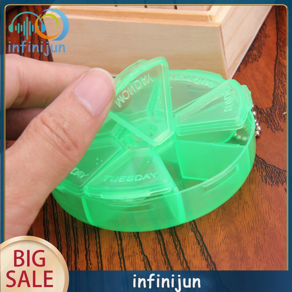 Hộp đựng thuốc 7 ngăn hình tròn