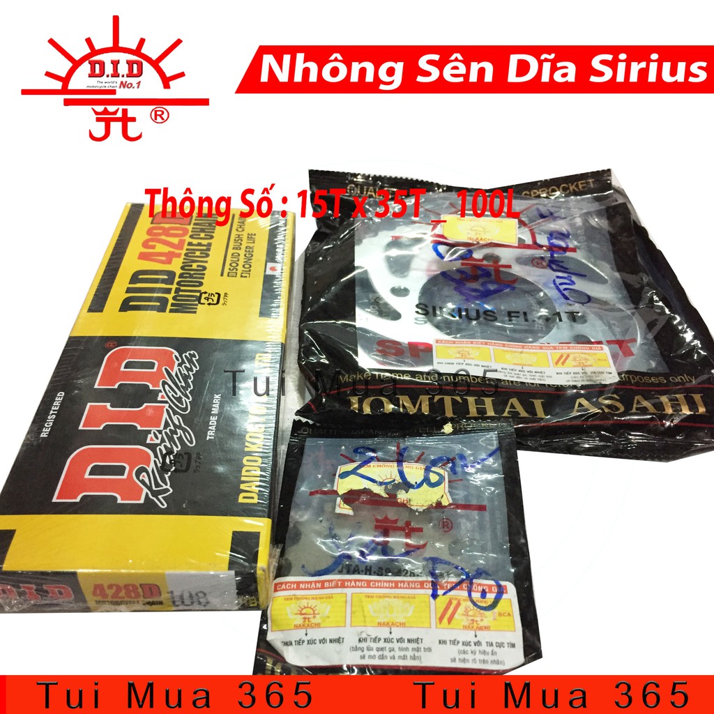 Nhông Dĩa Mặt Trời Sên DID Nhật Ya Sirius 15 x 35 x100L