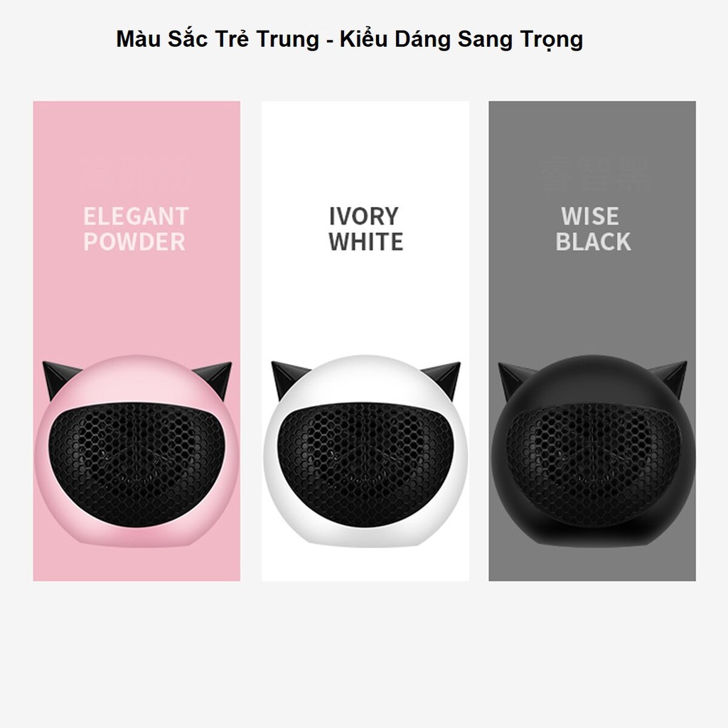 Máy sưởi mini cầm tay để bàn 2 chiều đa năng cao cấp chống bỏng, chống lật, công suất 500W