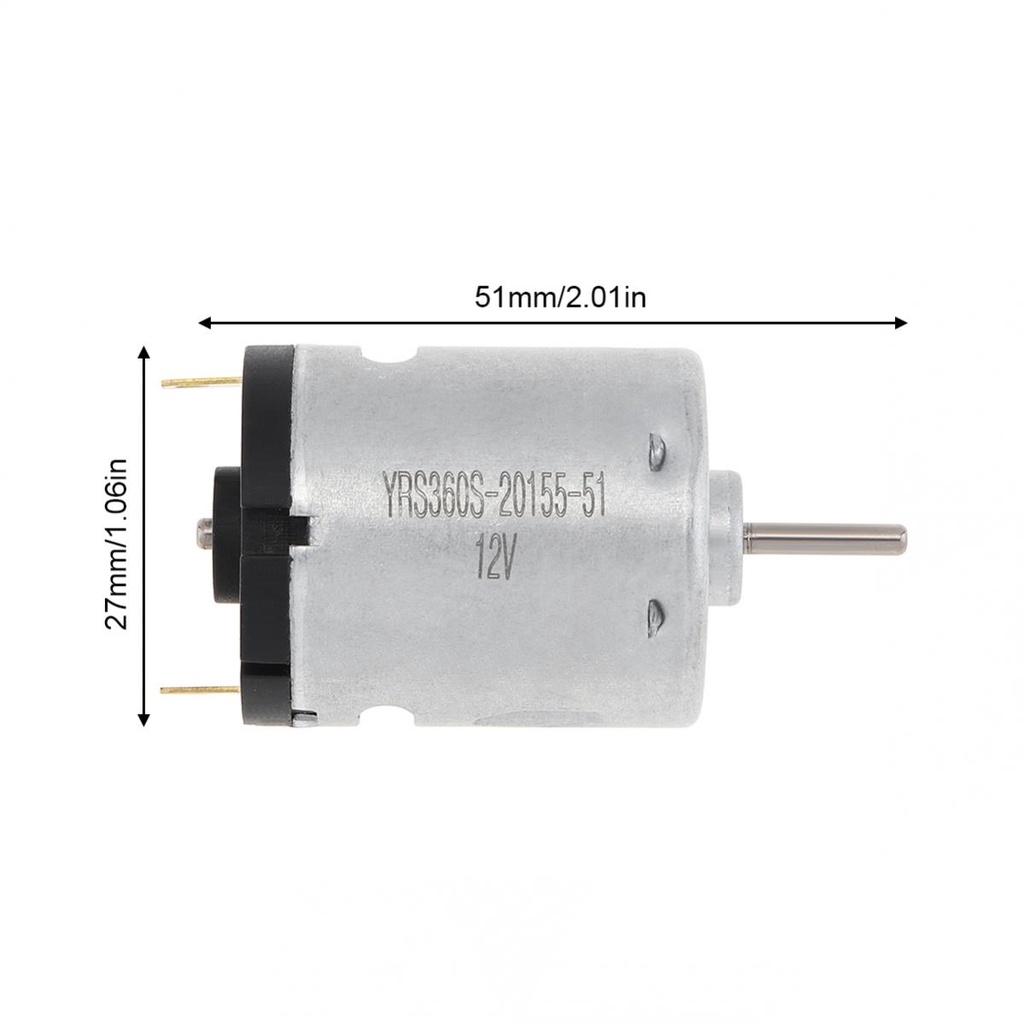 Mô tơ động cơ chổi than RS360 DC 12V 12000RPM cho máy sấy tóc đồ chơi