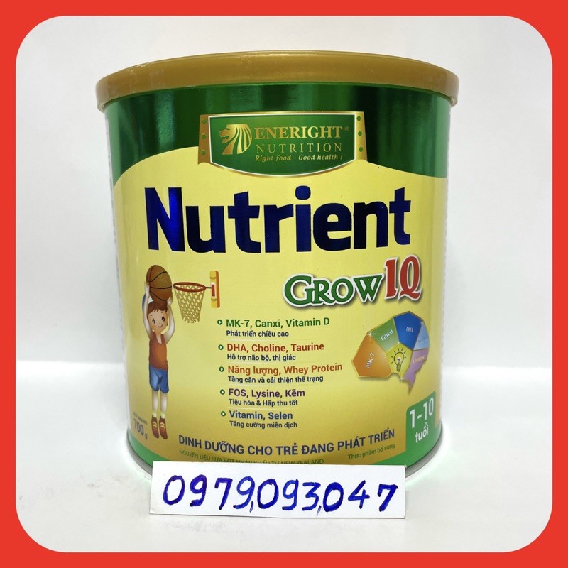 Sữa Nutrient Grow IQ, lon 700g date: 02/2023