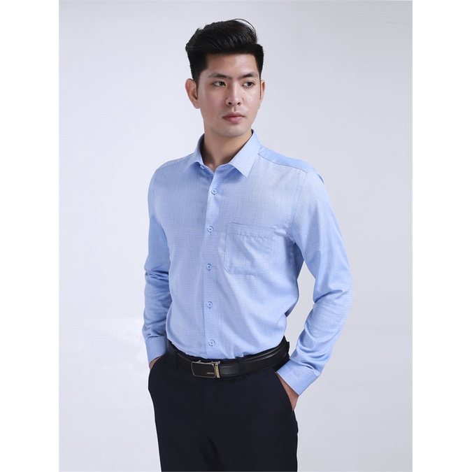 Áo sơ mi nam dài tay ARISTINO thời thượng from regular sợi sồi mềm mát ALS00808