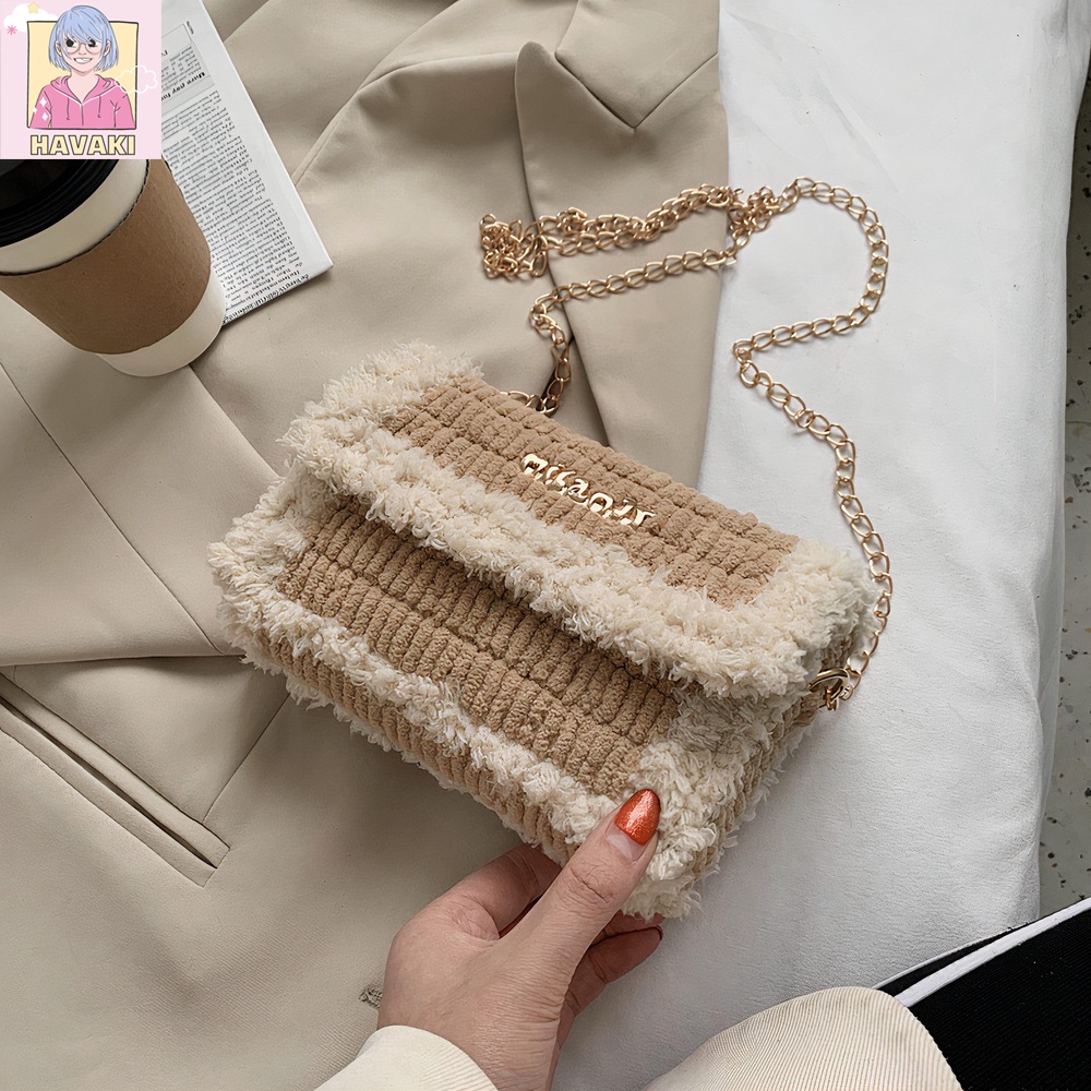 Túi tự đan đeo chéo handmade phối màu DIY thời trang - Phụ kiện đan túi HAVAKI