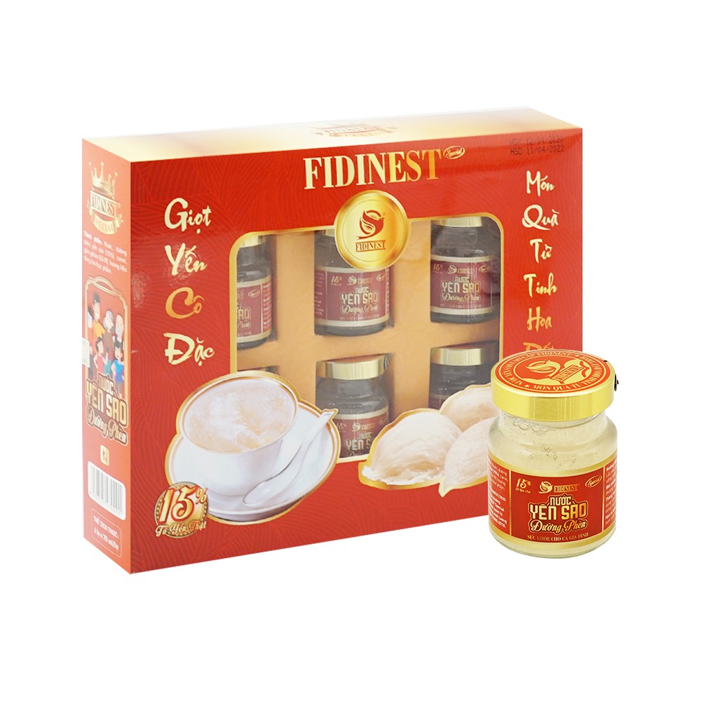 Combo 8 hộp nước yến đường phèn FIDINEST + 1 hộp nước yến đường phèn FIDINEST