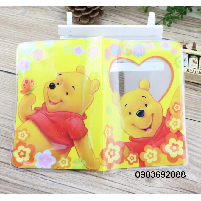 Bao bọc hộ chiếu/ passport Plastis dẻo mẫu nhân vật hoạt hình disney - gấu Pooh/ Stitch/ Toroto/ Mario