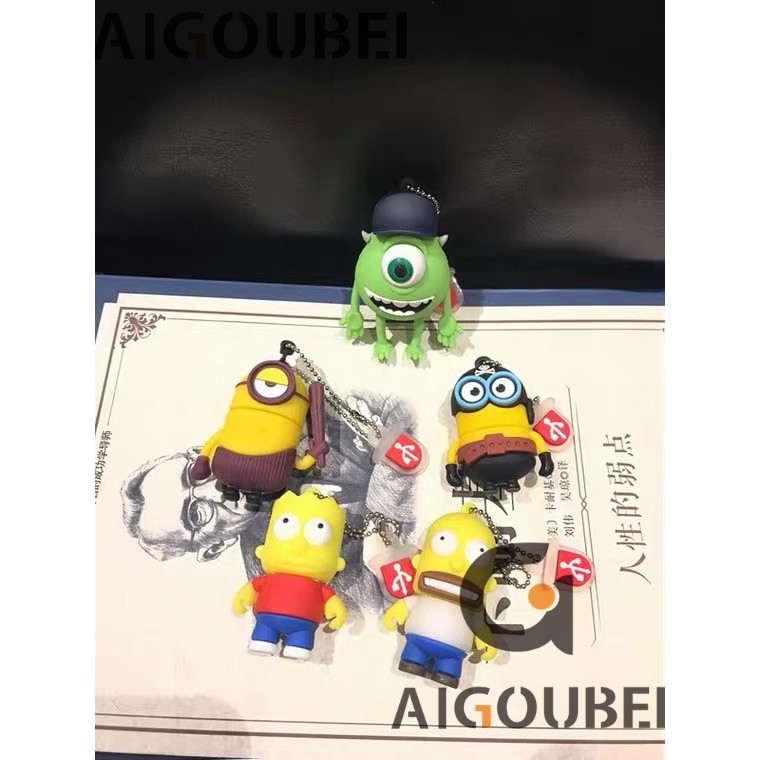 [Spot &amp; COD] USB 2.0 Simpson Cute Cartoon Silicone Lightning Ổ lưu trữ máy tính xách tay cho 4 kiểu đĩa U, 1GB 2GB 4GB 8GB 16GB 32GB 64GB 128GB