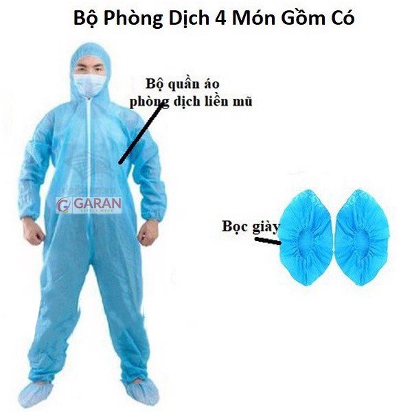 Bộ Đồ Bảo Hộ Phòng Chống Dịch 4 món