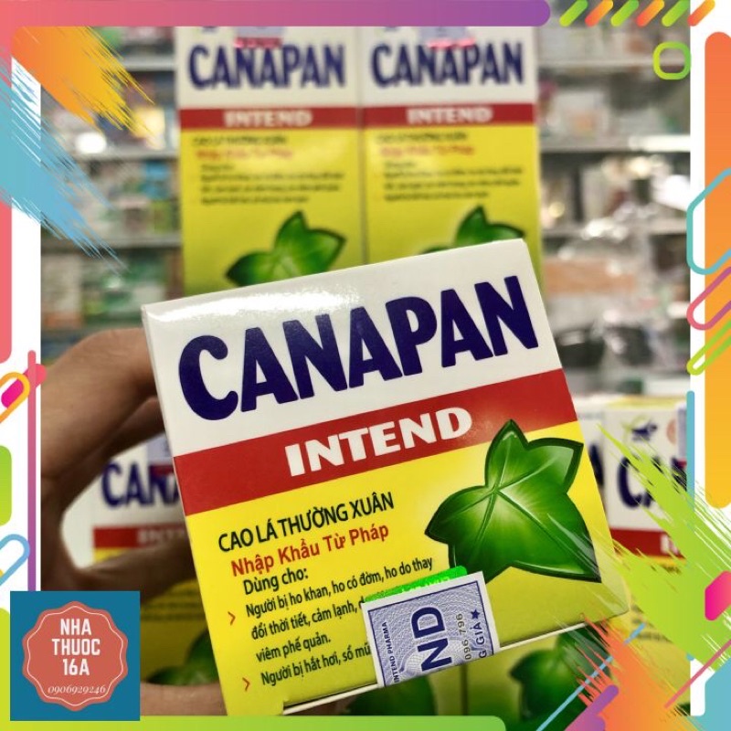 &lt;SIRO HO CAO LÁ THƯỜNG XUÂN&gt; CANAPAN INTEND - HỖ TRỢ GIẢM HO, ĐAU HỌNG, GIẢM ĐÀM - CHÍNH HÃNG 125ML