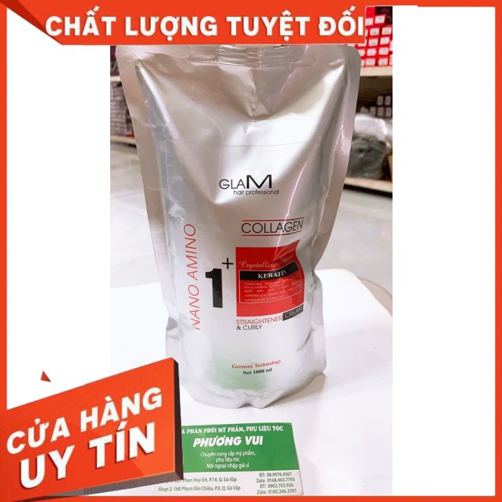 Bộ Kem Uốn Duỗi Tóc Kỹ Thuật Số GLAM Siêu Bóng ,Siêu Xoăn 1000ml x2- BỘ UẤN DUỖI ĐA NĂNG-TIỆN LỢI KHÔNG KHÔ TÓC KHÔNG HÔ