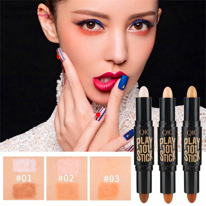 (hàng Mới Về) Thỏi Kem Bắt Sáng Tạo Khối Che Khuyết Điểm Hai Đầu Tạo Hiệu Ứng 3d Qic